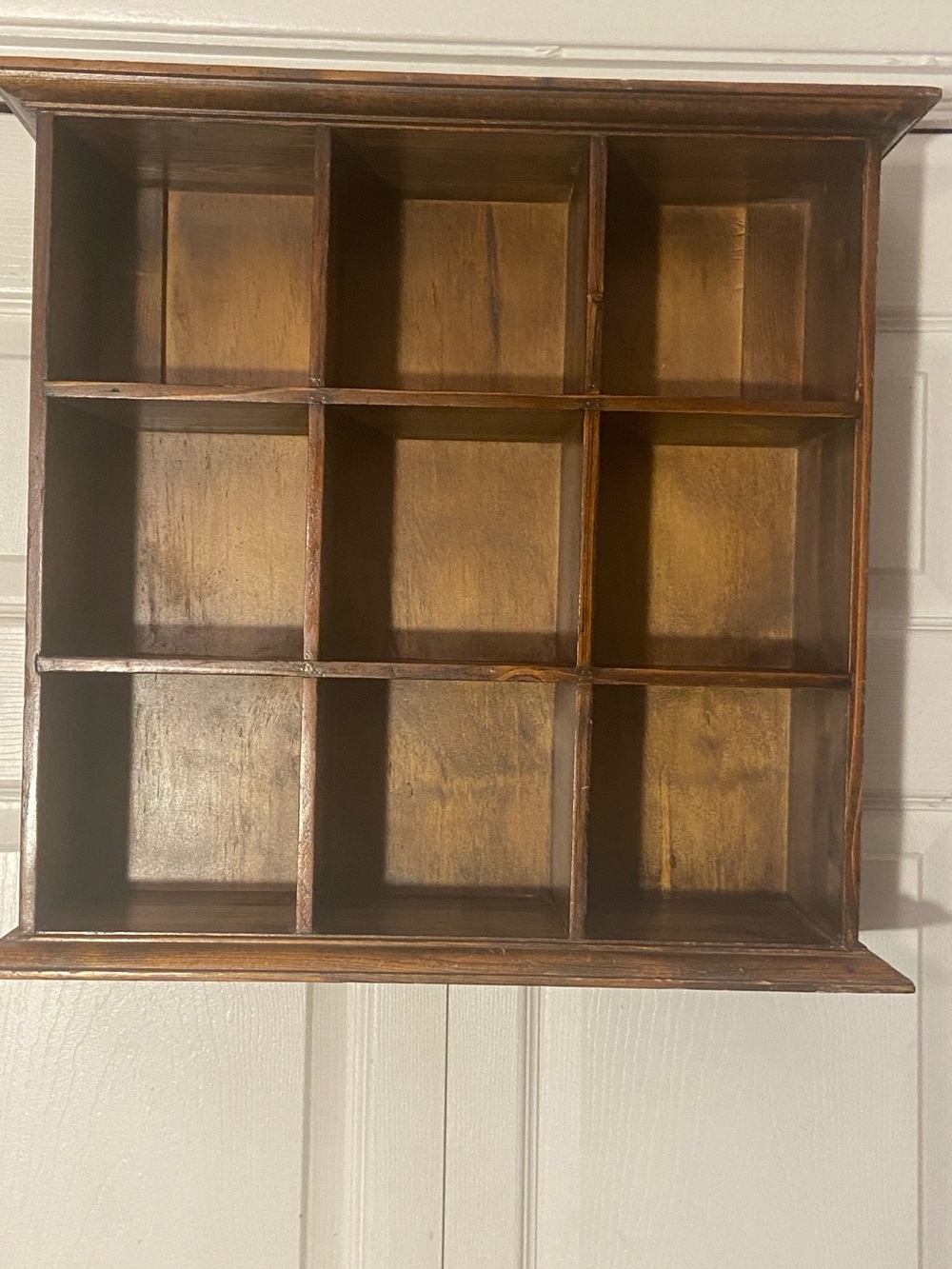 Pottery Barn Dark Wooden Tone 9-Cubby Wall Display /Free Standing Rack Shelf